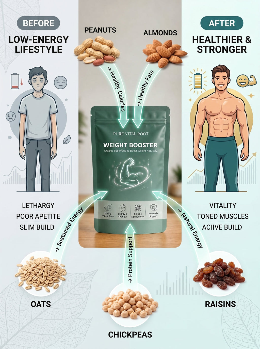 Weight Booster - Organic & Healthy Superfood for Weight Gain